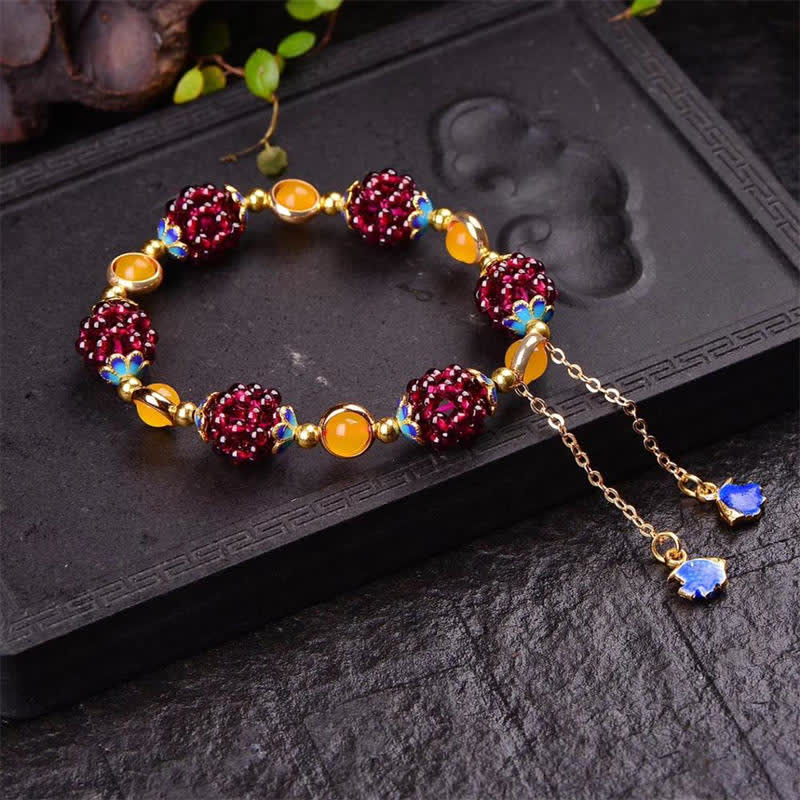 Fortune Jewel Tibetan Garnet Calm Bracelet