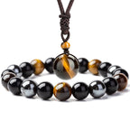 Fortune Jewel Tibetan Tiger's Eye Bracelet Necklace Set
