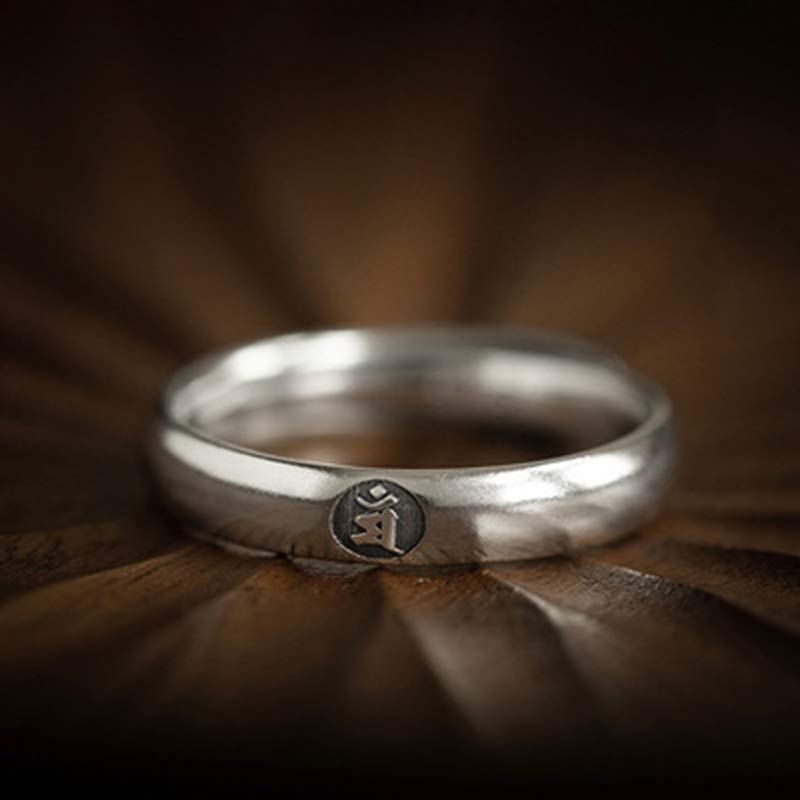 Fortune Jewel 925 Sterling Silver Chinese Zodiac Natal Buddha Blessing Couple Ring
