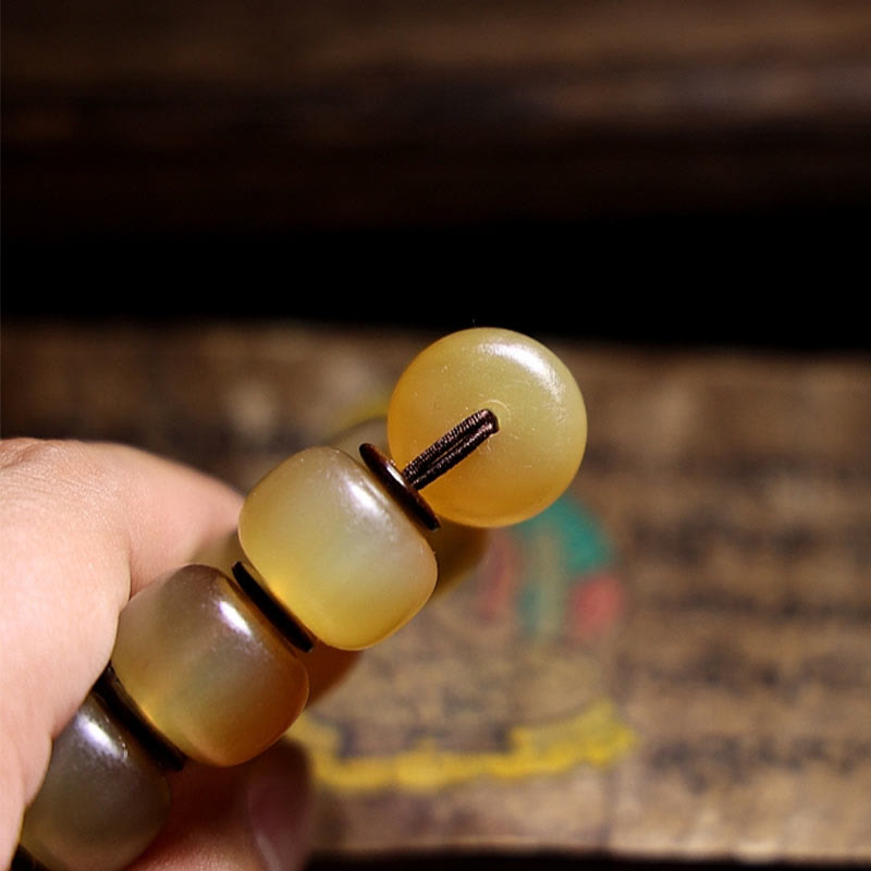 Fortune Jewel Handmade Tibetan Sheep Horn Om Mani Padme Hum Auspiciousness Bracelet