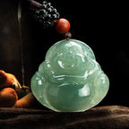 Fortune Jewel Laughing Buddha Jade Abundance String Necklace Pendant Fortune Jewel