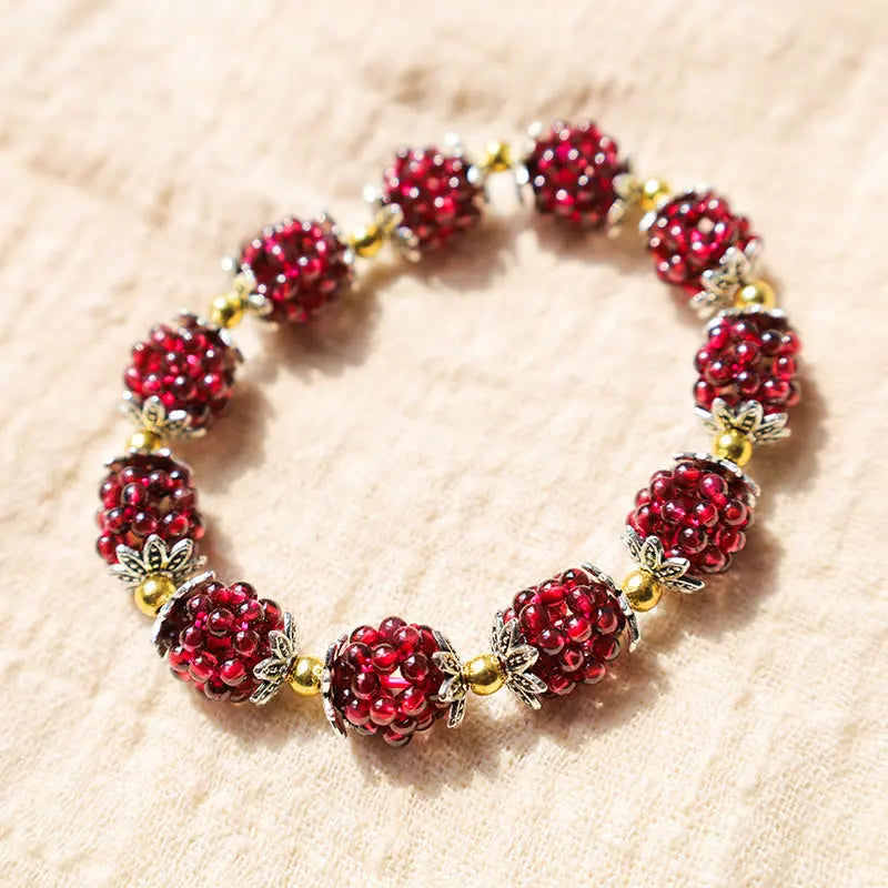 Fortune Jewel "All the best for Vitality and Passion" Garnet Bracelet Includes Gift Message Card Fortune Jewel