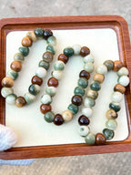 New Colorful Garlic Beads Bodhi Bracelet – Unique Marble Pattern Design 14mm