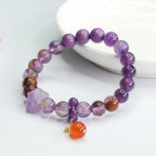 Fortune Jewel Natural Amethyst Purple Phantom Gemstone Spiritual Awareness Bracelet