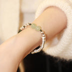 Fortune Jewel 925 Sterling Silver Natural Jade Fu Character Bamboo Abundance Bracelet