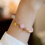 Fortune Jewel Sun Stone Golden Silk Jade Lily of the Valley Charm Positive Bracelet Bangle