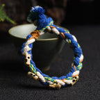 Fortune Jewel Tibetan Zakiram Goddess of Wealth Bead Engraved Handmade Luck Bracelet