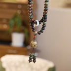 Fortune Jewel 108 Mala Beads Dunhuang Color Bodhi Seed Dzi Bead Keep Away Evil Spirits Bracelet