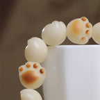 Fortune Jewel Cute Cat Paw Claw Bodhi Seed Peace Bracelet