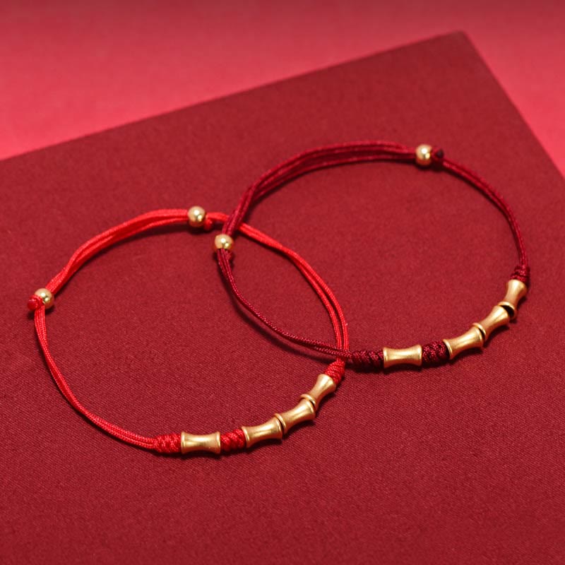Fortune Jewel 925 Sterling Silver Bamboo Design Protection Luck Braided Bracelet
