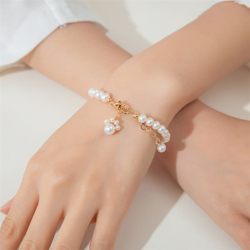 Fortune Jewel Pearl Cat Paw Healing Chain Bracelet
