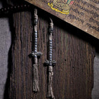 Fortune Jewel Natural Tibet 108 Mala Beads Purple Bodhi Seed Three-eyed Dzi Bead Copper Dorje Harmony Bracelet