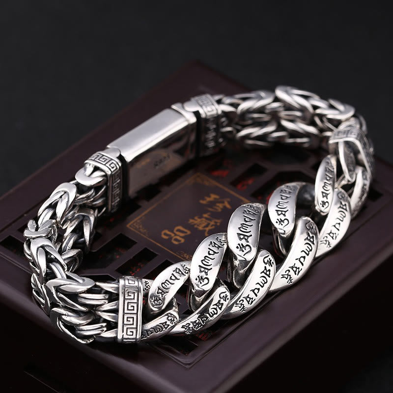 Fortune Jewel Om Mani Padme Hum Engraved Peace Purity Bracelet