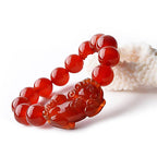 Fortune Jewel Red Agate Lucky Pixiu Wealth Luck Bracelet