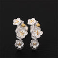 Fortune Jewel 925 Sterling Silver Plum Blossom Floral Blessing Earrings