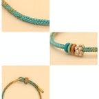 Fortune Jewel Handmade Eight Thread Peace Knot Peach Blossom Knot Luck Rope Braided Bracelet