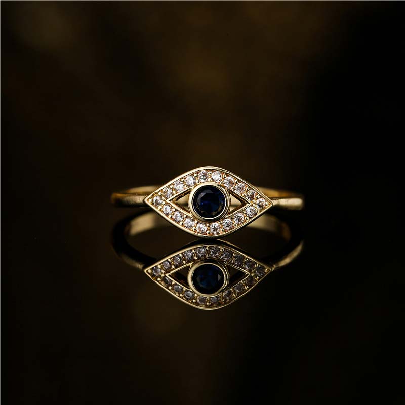 Fortune Jewel Evil Eye Protection Blessing Copper Ring