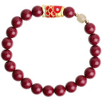 Fortune Jewel Natural Cinnabar Lucky Koi Fish Hetian Jade Bead Blessing Bracelet