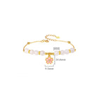 Fortune Jewel 925 Sterling Silver Hetian White Jade Cherry Blossom Protection Bracelet