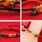 Fortune Jewel Five Directions Gods of Wealth Agate Handmade Protection String Braid Bracelet