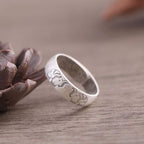 Fortune Jewel 999 Sterling Silver Lotus Elephant Six True Words Blessing Ring Fortune Jewel