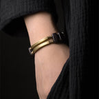 Buddha Stones Tibetan Ebony Wood Brass Copper Balance Double Layer Bracelet