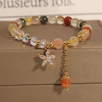 Fortune Jewel Multicolored Rutilated Quartz Auspiciousness Zircon Flower Bracelet
