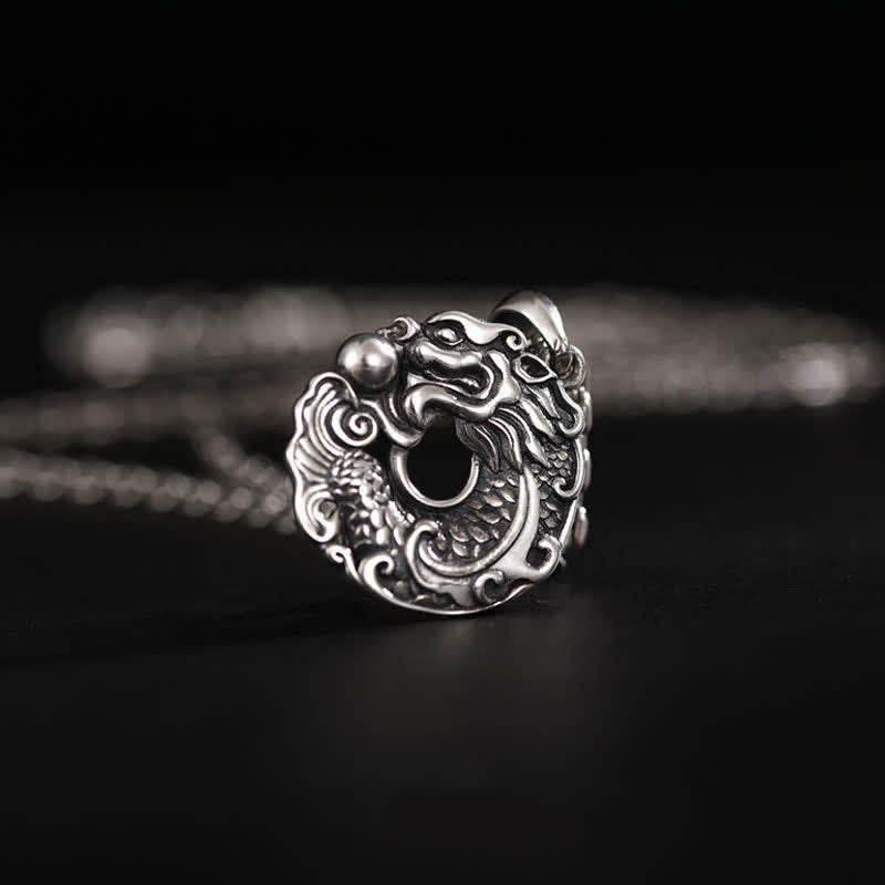 Fortune Jewel Koi Fish Dragon Peace Buckle Wealth Necklace Pendant Fortune Jewel