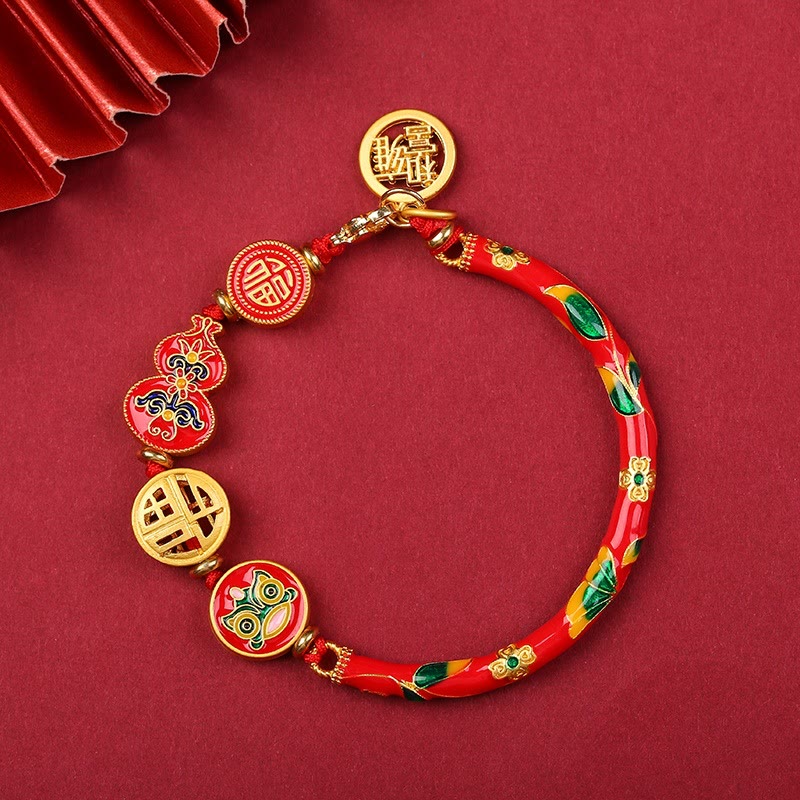 Fortune Jewel Tibetan Gourd Fortune Happiness Lion Wealth Luck Bracelet