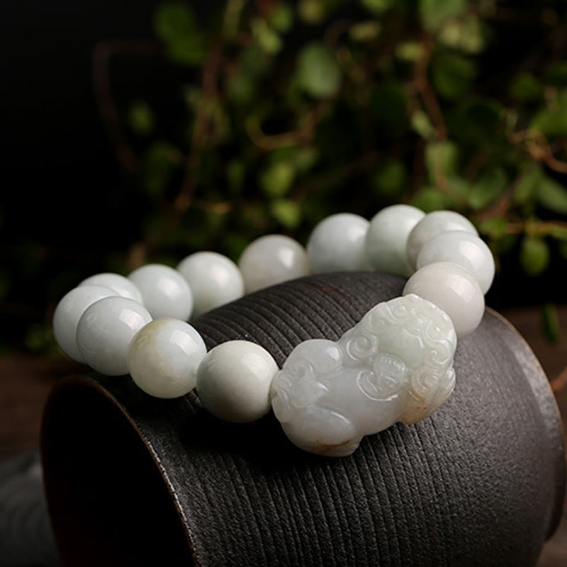 Fortune Jewel Fengshui Wealth Prosperity Jade PiXiu Luck Bracelet