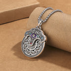 Fortune Jewel Peony Flower Copper Coins Wealth Necklace Pendant