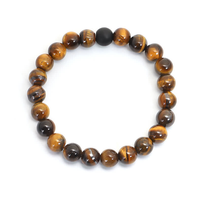 Fortune Jewel 108 Beads Mala Tiger Eye Protection Tassel Bracelet