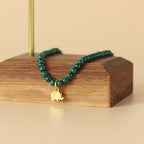 Fortune Jewel Natural Malachite Elephant Anti-Anxiety Charm Bracelet