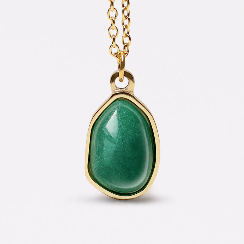 Fortune Jewel Natural Green Aventurine Amethyst Rose Quartz Blessing Necklace Pendant