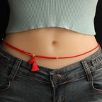 Fortune Jewel Natural Cinnabar Dragon Blessing Red String Belly Chain