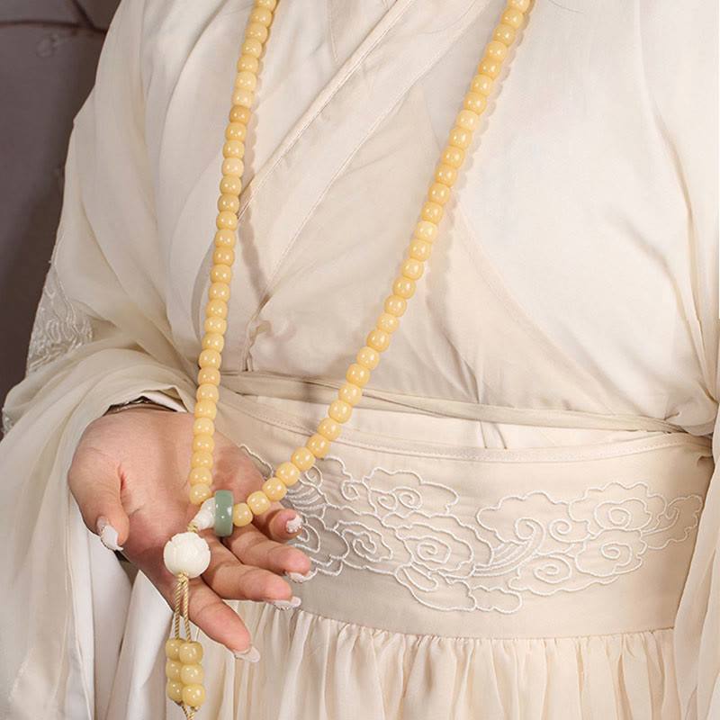 Fortune Jewel Natural Bodhi Seed Lotus Dzi Bead Peace Harmony Charm Bracelet Fortune Jewel