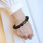 Fortune Jewel Ebony Wood Auspicious Clouds Engraved Calm Bracelet