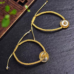 Fortune Jewel Round Citrine Peace Buckle Happiness Braided Bracelet
