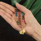 Fortune Jewel Natural Colorful Tourmaline Flower Bead Love Bracelet