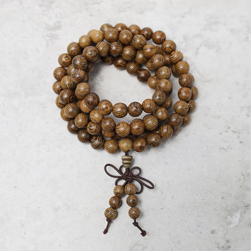 Fortune Jewel 108 Mala Beads Bracelet Prayer Meditation Sandalwood Elastic