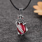 Fortune Jewel PiXiu Garnet Copper Coin Wealth Luck Necklace Pendant