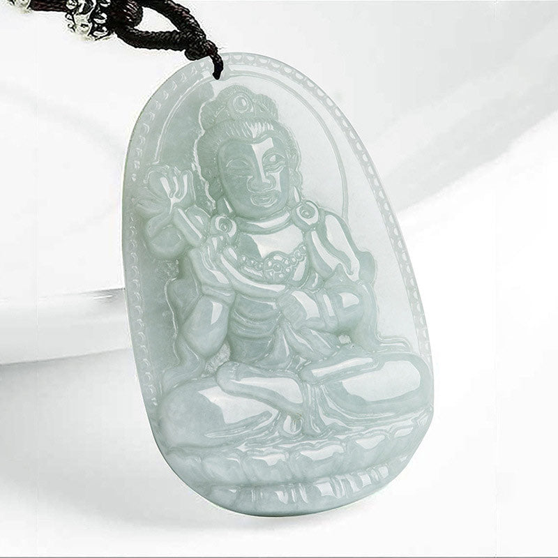 Fortune Jewel Chinese Zodiac Natal Buddha Jade Wealth Prosperity Necklace Pendant Fortune Jewel