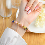 Fortune Jewel Tibetan Incense Ash Liuli Glass Bead Luck Protection Nine Tailed Fox Bracelet