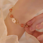 Fortune Jewel Red Agate Tridacna Stone Flower Confidence Bracelet