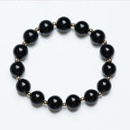 Fortune Jewel 2Pcs Black Onyx Bead Support Protection String Bracelet