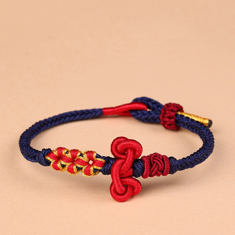 Fortune Jewel Handmade Wenchang Knot Luck Strength Braided Rope Bracelet