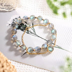 Fortune Jewel 14k Gold Plated Natural Moonstone Healing Love Bracelet