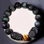 Fortune Jewel FengShui PiXiu Rainbow Obsidian Healing Bracelet