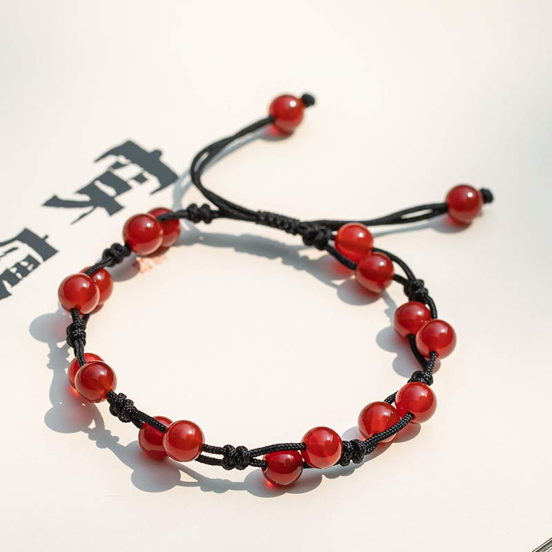 Fortune Jewel Red Agate Moss Agate Cinnabar Calm Bracelet