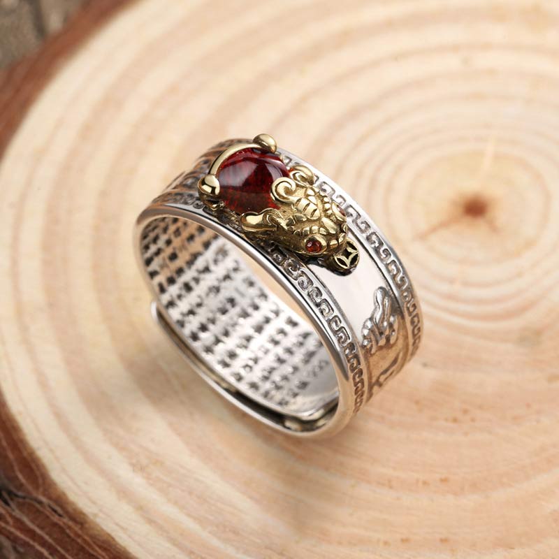Fortune Jewel Red Agate PiXiu Wealth Ring